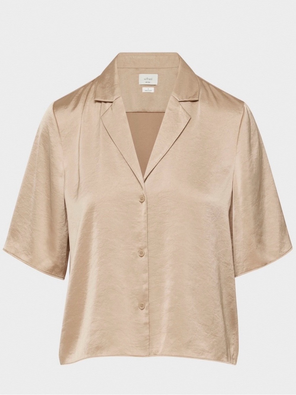 Wilfred Aritzia brushed gold Beso button-down shirt